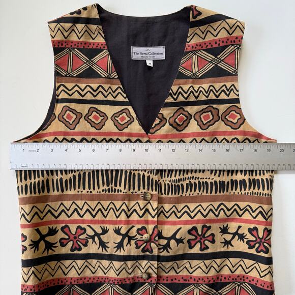 Vintage The Sierra Collection Vest Southwestern Earth Tone Folk-Inspired Size M - Picture 11 of 15